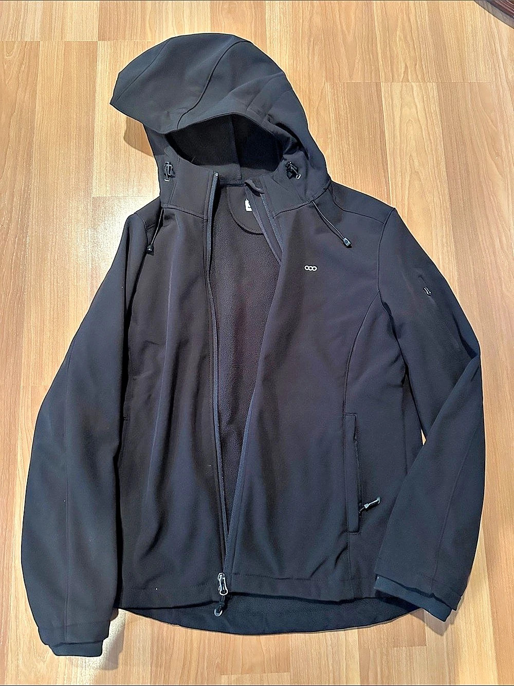 Black Hooded Rain Jacket